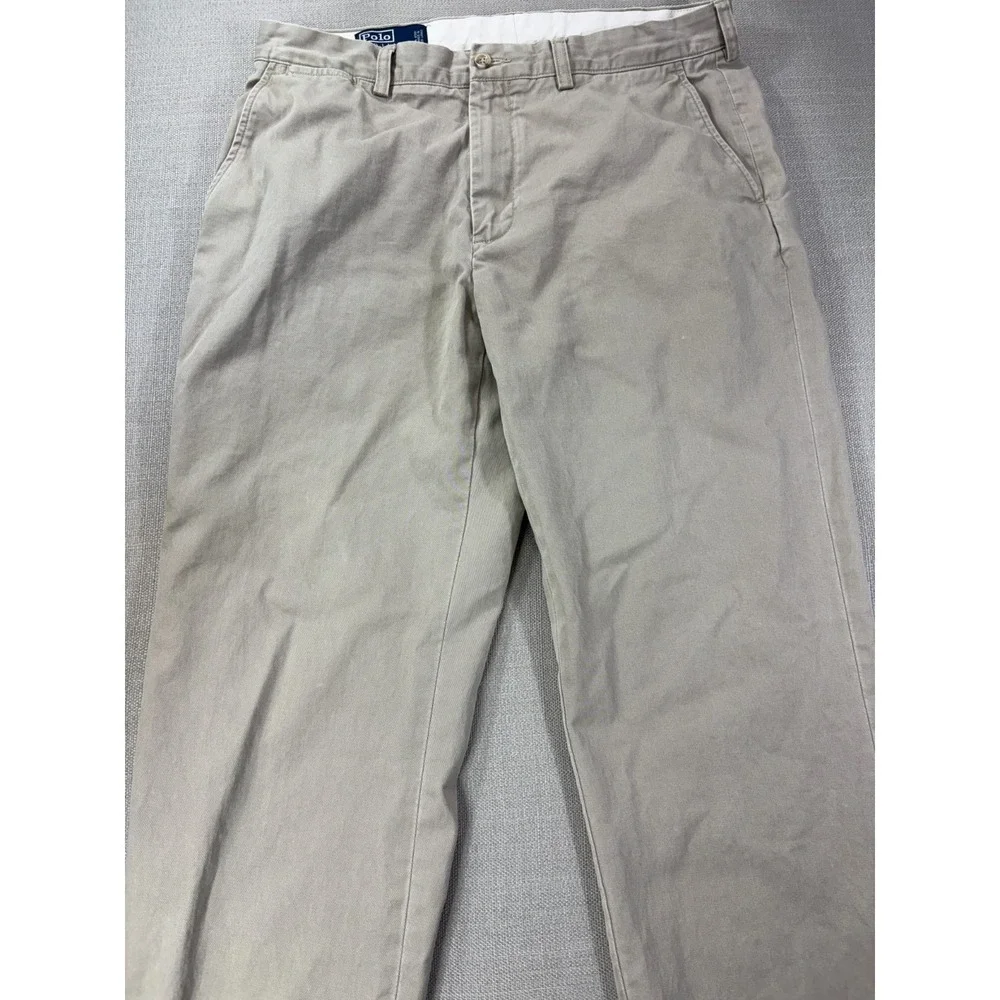 Polo Ralph Lauren Preston Pant Khaki Flat Front Chino Pants Size 35/30